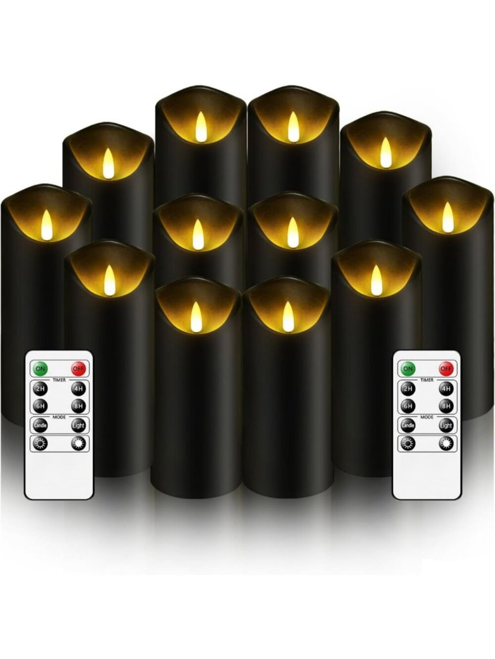 Flameless LED Candles Set of 12 with Remote & Timer, Battery Operated Flickering